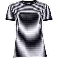 fluid womens striped short sleeve top blackwhite