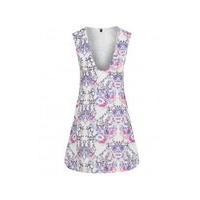 Floral Bird Print Smock Dress