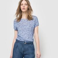Floral Printed Pure Linen T-Shirt