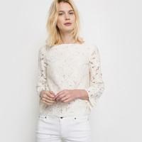 Flared Sleeve Lace Blouse 