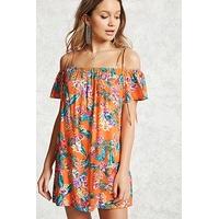 floral open shoulder dress