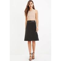 Flared Faux Leather Skirt