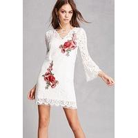 floral lace bell sleeve dress