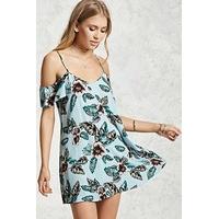 Floral Open-Shoulder Mini Dress