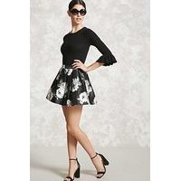 floral box pleat skirt