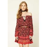 Floral Self-Tie Peasant Dress