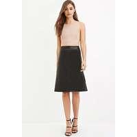 flared faux leather skirt