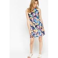 Floral Blue A-Line Dress