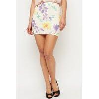 flower print mini skirt