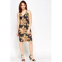 floral spaghetti strap midi dress