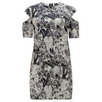 Floral Skull Cold Shoulder Dress - Size: Size 14