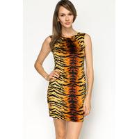 Fleece Tiger Print Dress