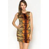 fleece tiger print dress