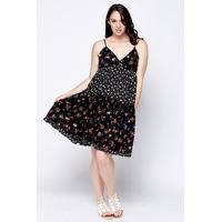 floral ruffle panel dress