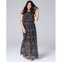 Floral Print Cut Away Maxi Dress