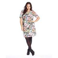 floral print a line dress