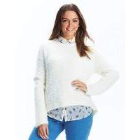 Fluffy Jumper with Dipped Hem