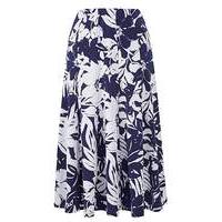 Floral Print Jersey Panelled Skirt L27in