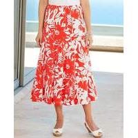 Floral Print Jersey Panelled Skirt L27in