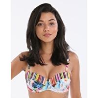 Floral Swirl Padded Bikini Top - Multi