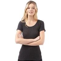 fluid womens ribbed t shirt black