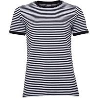 Fluid Womens Striped Short Sleeve Top Black/White