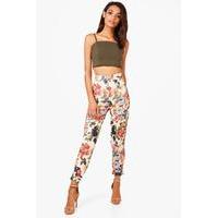 Floral Stretch Skinny Trousers - multi