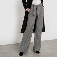 flared herringbone trousers