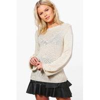 Flare Sleeve Jumper - stone