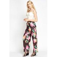 Floral Printed Wide Leg Trousers