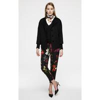 Floral Jacquard Ankle Trousers