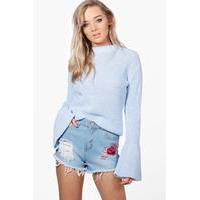 Flare Sleeve Jumper - bluebell