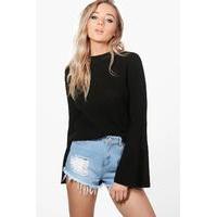 Flare Sleeve Jumper - black