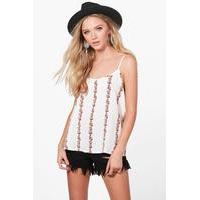 Floral Stripe Cami - white