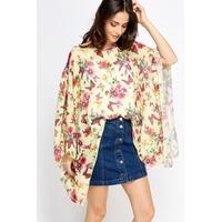 Floral Sheer Batwing Top