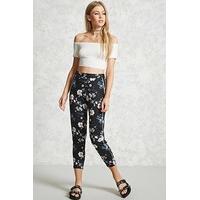 Floral Print Cropped Trousers