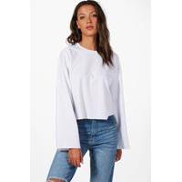 florie oversized wide sleeve sweatshirt white