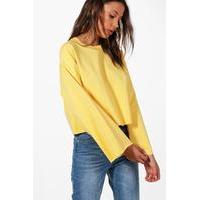 florie oversized wide sleeve sweatshirt yellow