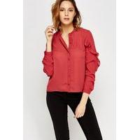 Flared Sleeve Button Up Blouse