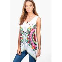 Floral Print Tunic - white