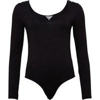 Fluid Womens Long Sleeve Bodysuit Black