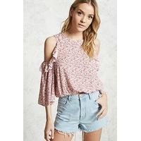 floral open shoulder top