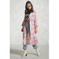 floral print satin kimono