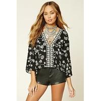 floral print bell sleeve top