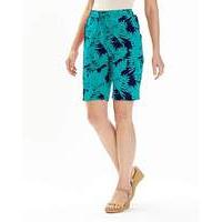 Floral Print Linen Mix Shorts