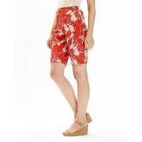 Floral Print Linen Mix Shorts