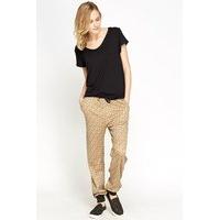 Floral Printed Camel Trousers