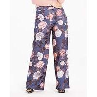 floral print wide leg trousers regular