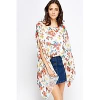 Floral Sheer Batwing Top