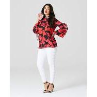 floral tie sleeve blouse